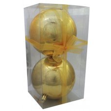 Χριστουγεννιάτικες Μπάλες Χρυσές, Σετ 2 τεμ. (10cm)